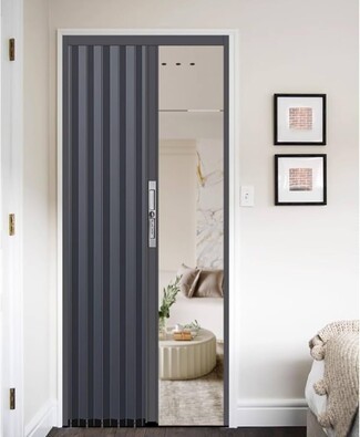Accordion Door Charcoal Grey Panels - Space Saving Folding Door