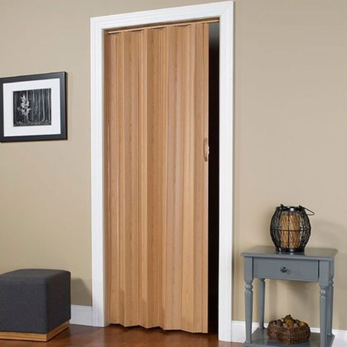 Accordion Door with Wood Grain Texture - Space Saving Accordion Door