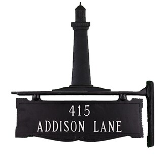 Address Plaque Textured Cast Metal Black Hanging Address Sign