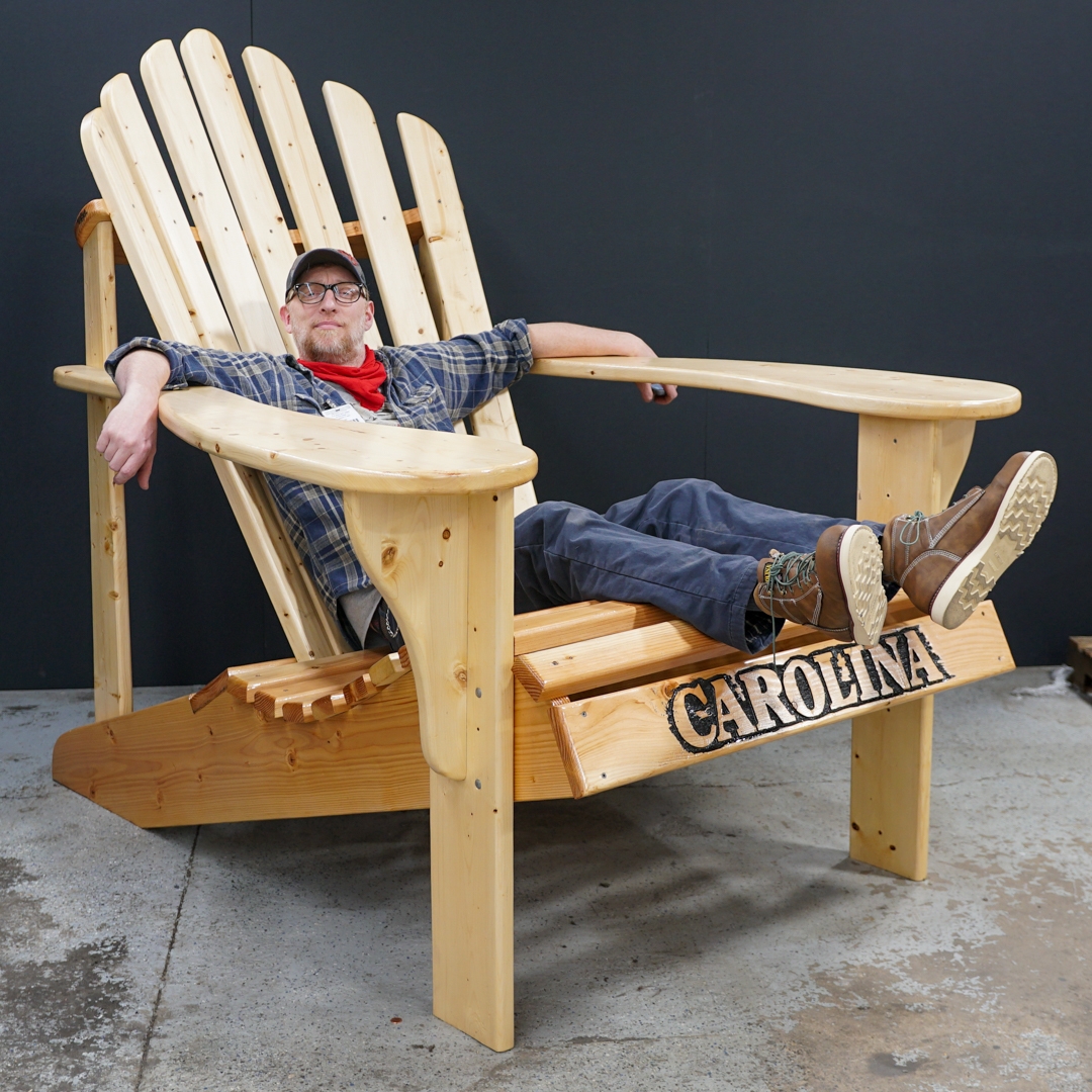 Adirondack Chair Carolina Branding Fanned Wood Seating