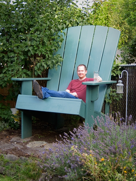 Adirondack Chair Teal Green Slatted Outdoor Furniture