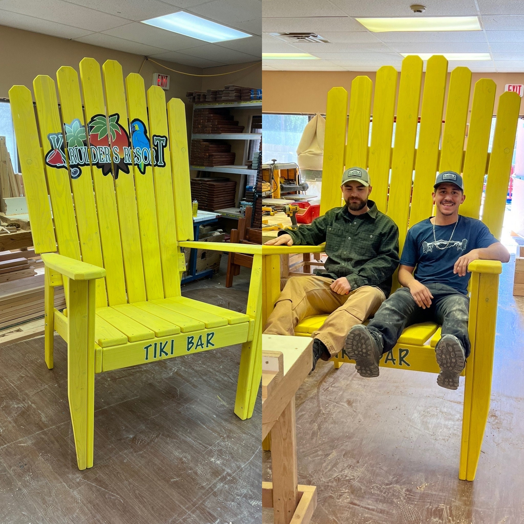 Adirondack Chair Yellow Custom Logo Resort Seating