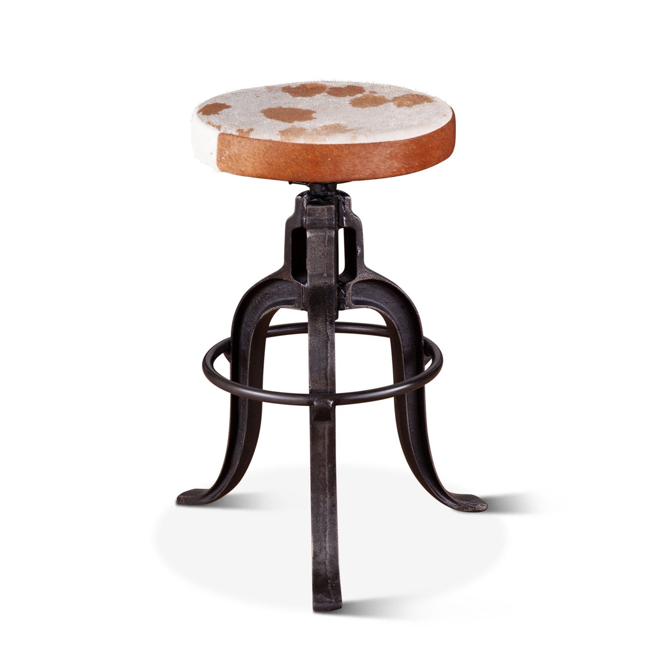 Adjusting Stool with Industrial Metal and Swivel Top