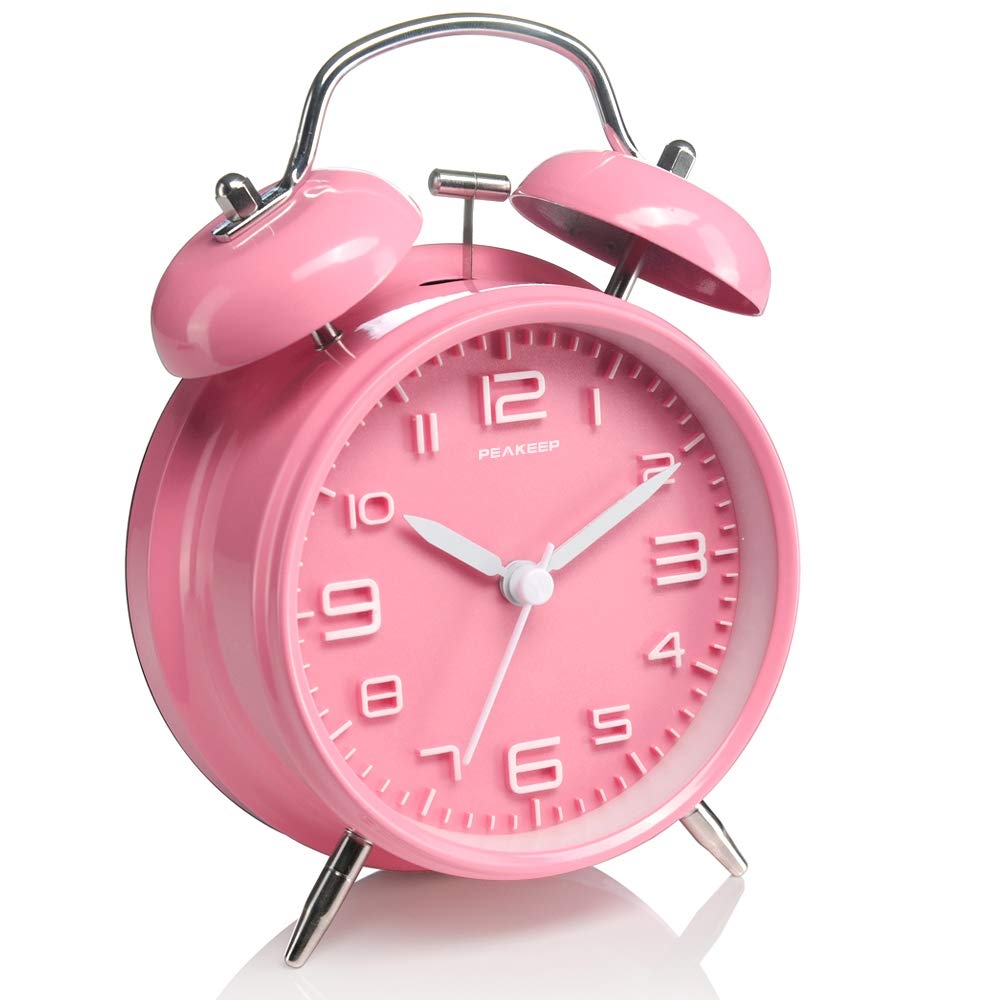 Alarm Clock Candy Tone Twin Bells Retro 3D Numeral Alarm