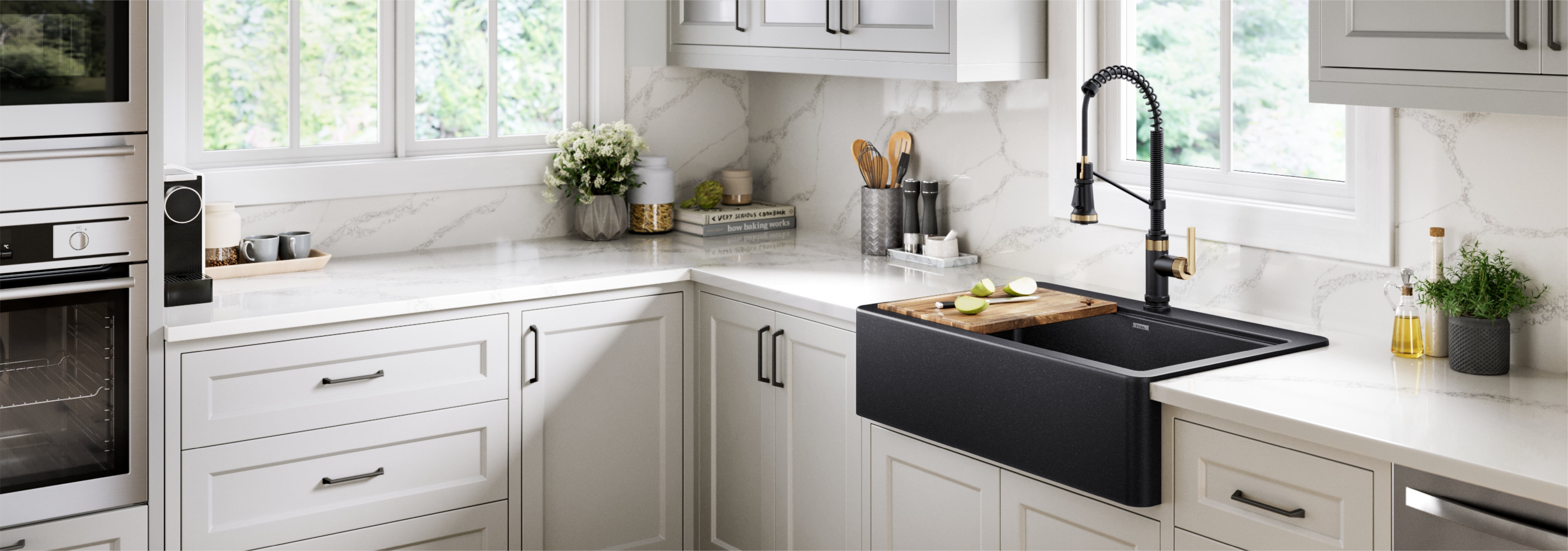 Apron Front Sink Matte Black Finish Dual Tone Ideas