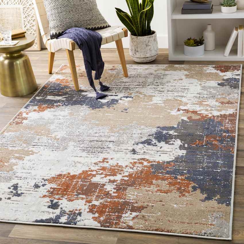 Area Rug Abstract Distressed Print Watercolor Rug