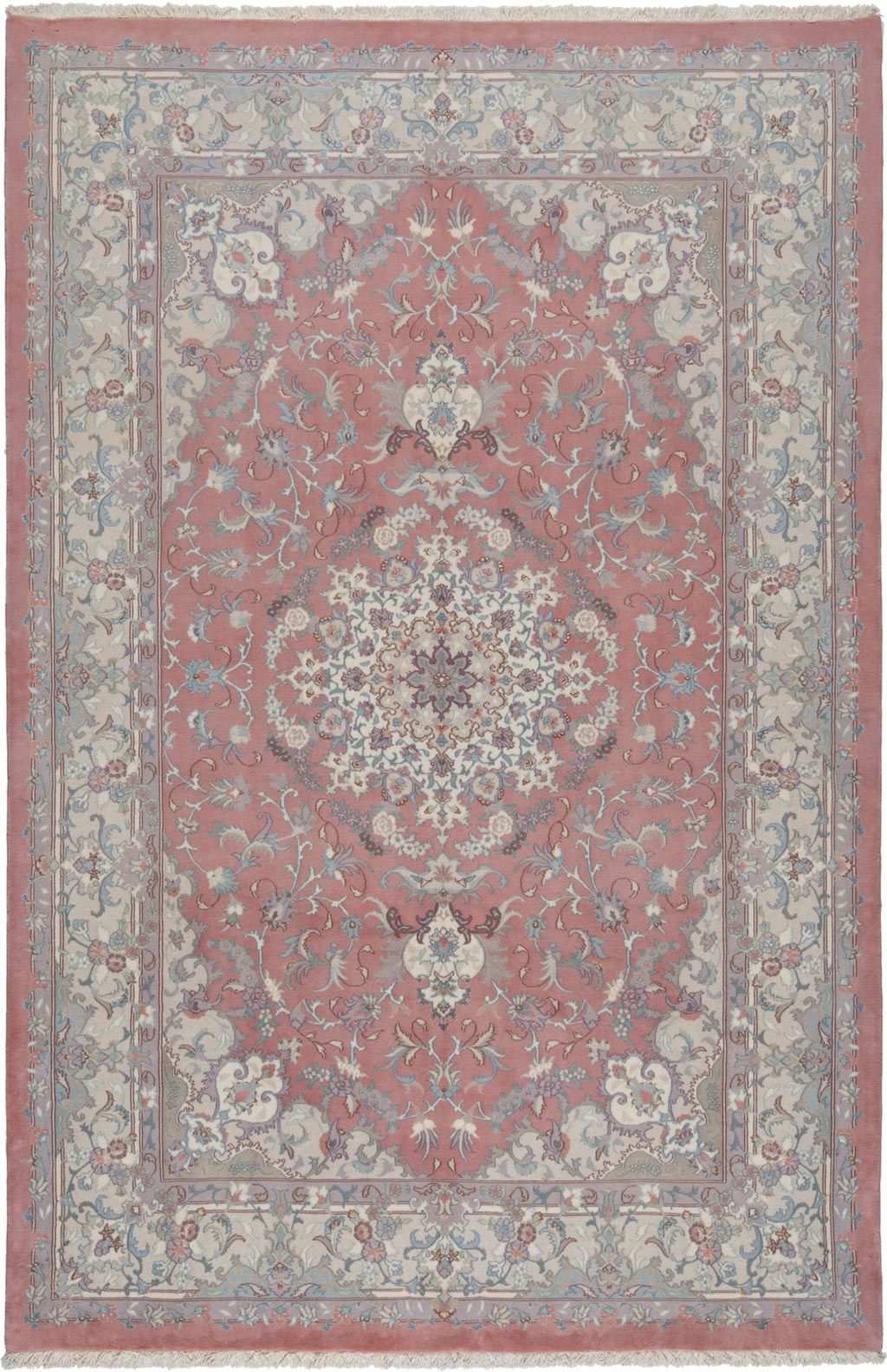 Area Rug Dusty Field Classical Ornate Central Medallion Carpet