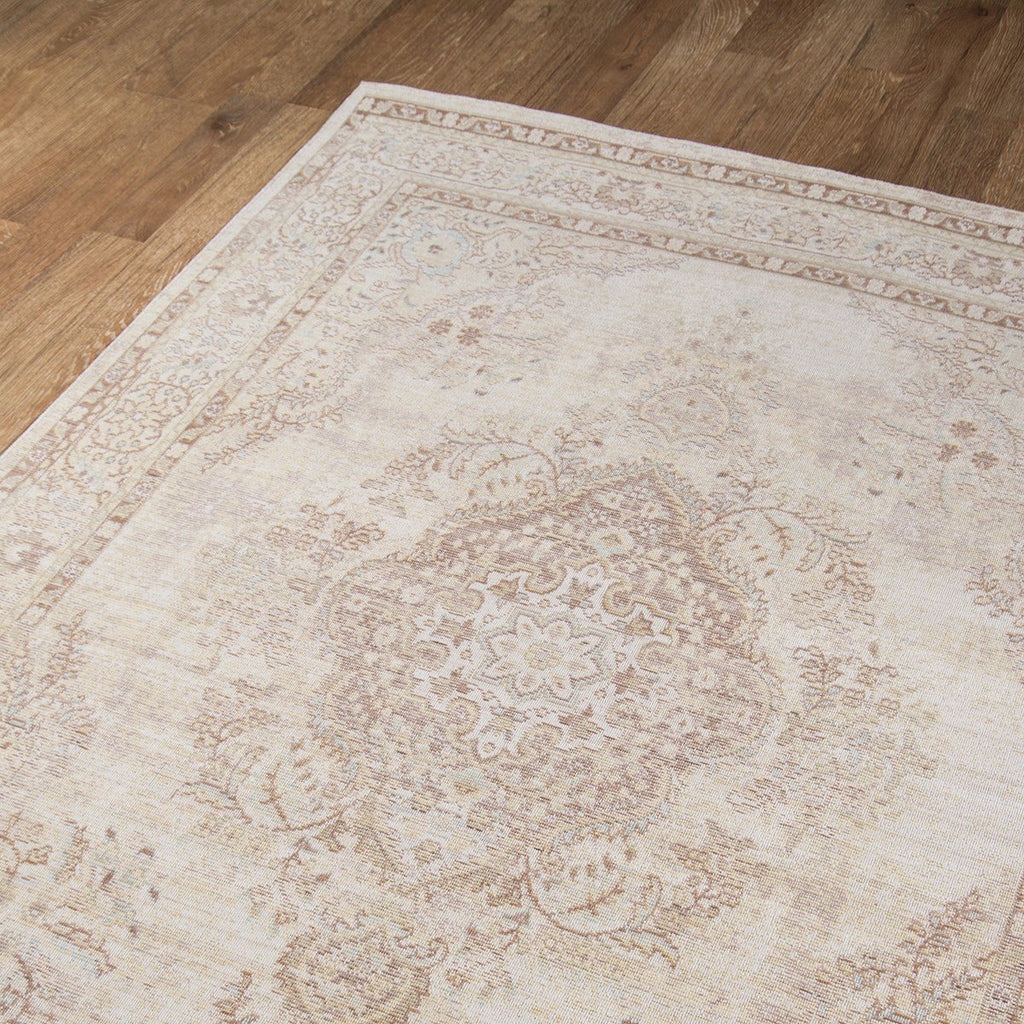 Area Rug Faded Medallion Ornate Floral Bordering