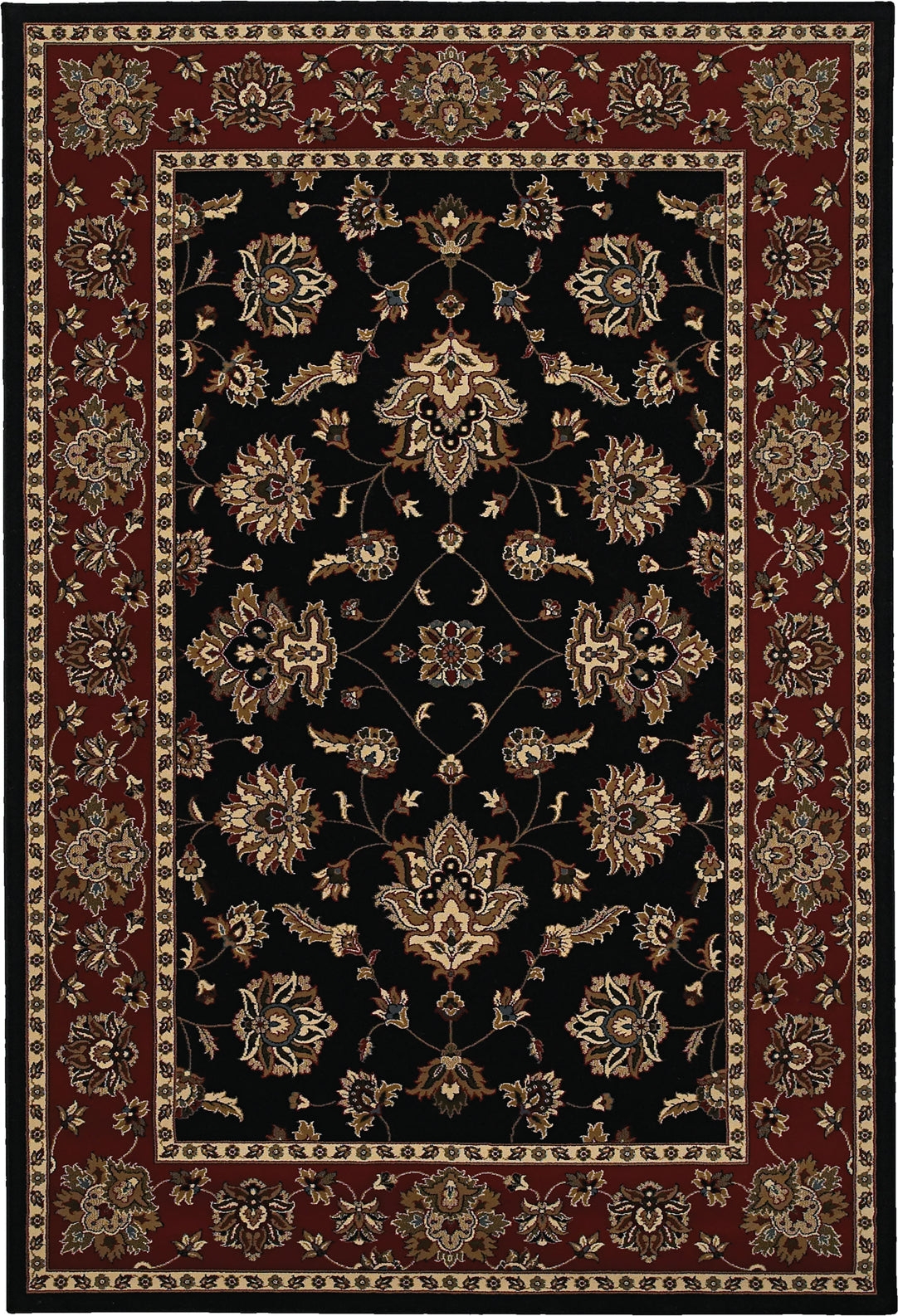 Area Rug - Intricate Floral Border Traditional Medallion Rug