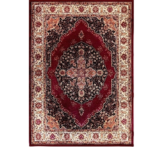 Area Rug Ivory Floral Border Burgundy Medallion Dorm Decor