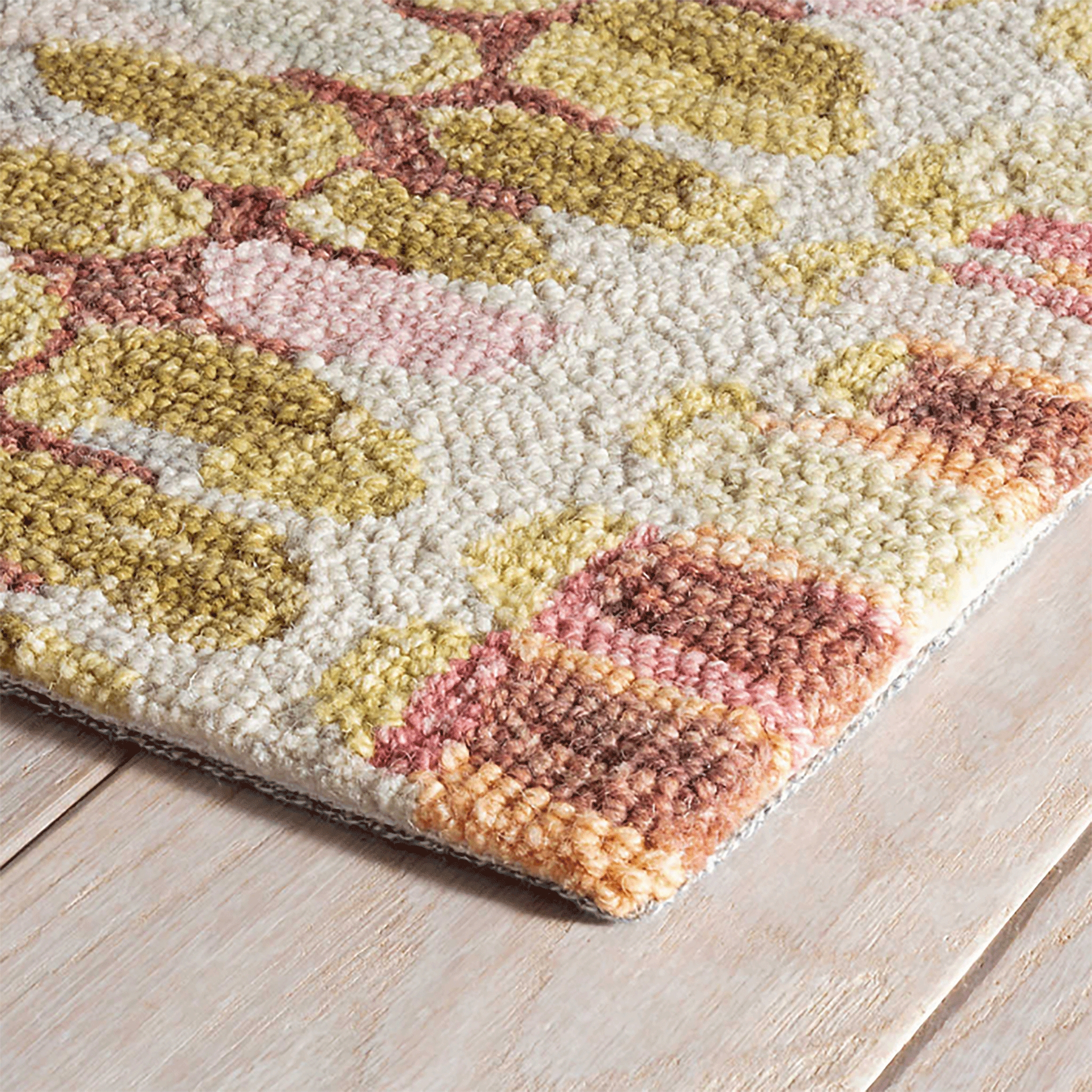 Area Rug Micro Hooked Texture Paint Chip Pastel Hooked Rug