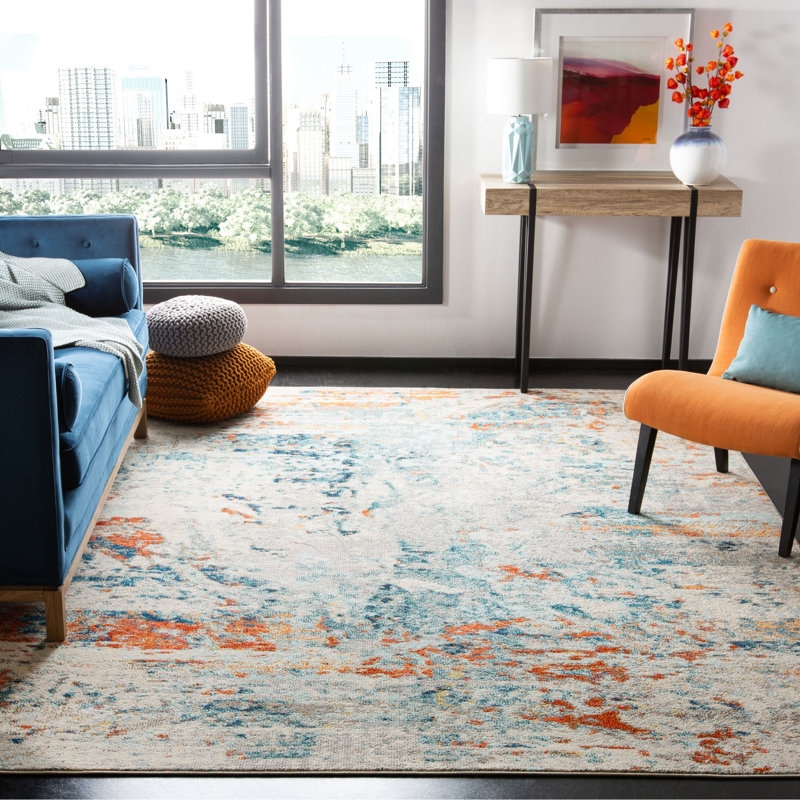 Area Rug Multi Color Distressed Pattern Urban Loft Ideas