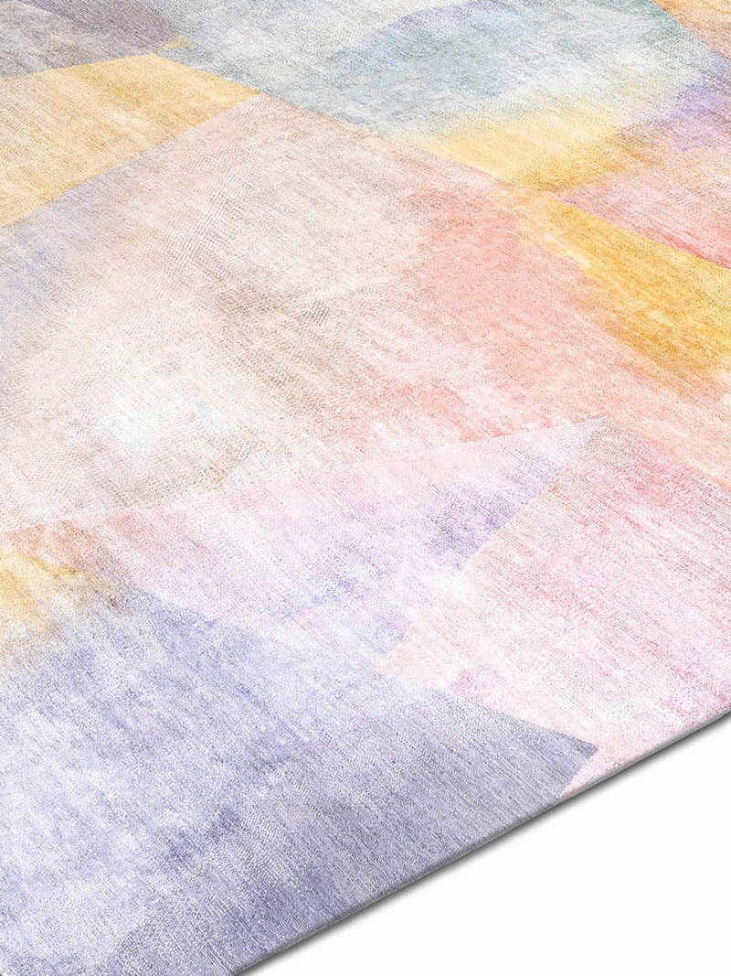 Area Rug Overlapping Shapes Crystalline Pattern Abstract Rug
