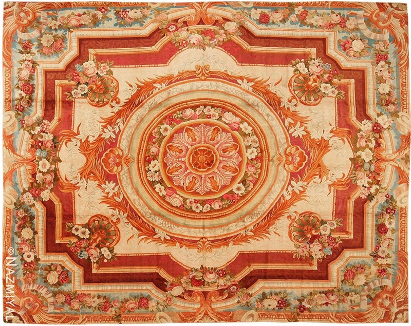 Area Rug Terracotta Red Acanthus Scrolls Victorian Rug
