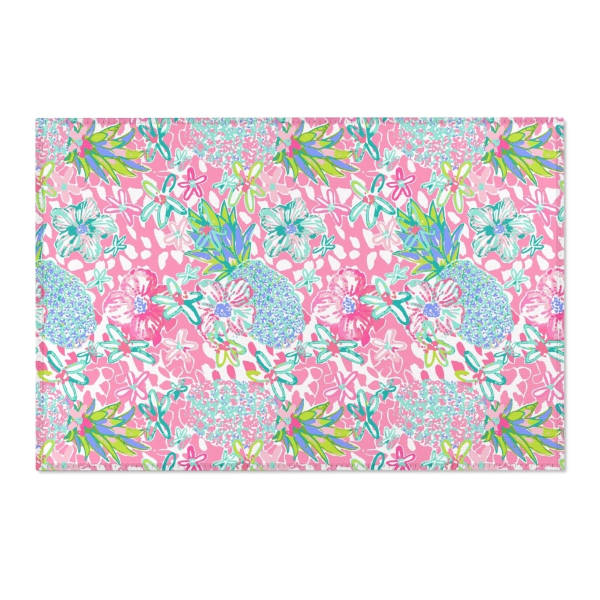 Area Rug Tropical Floral Preppy Pineapple Nursery Rug
