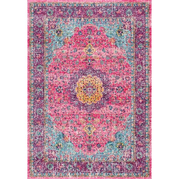Area Rug Turquoise Accents Colorful Turquoise Pink Rug