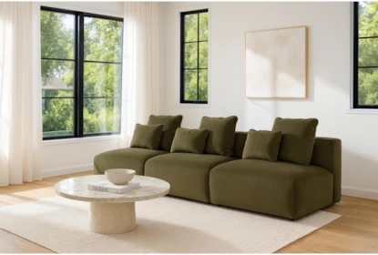 Armless Sofa Modular 3 Piece Performance Velvet Couch