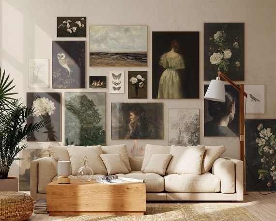 Art Print Set: Assorted Print Sizes Moody Oil Paintings
