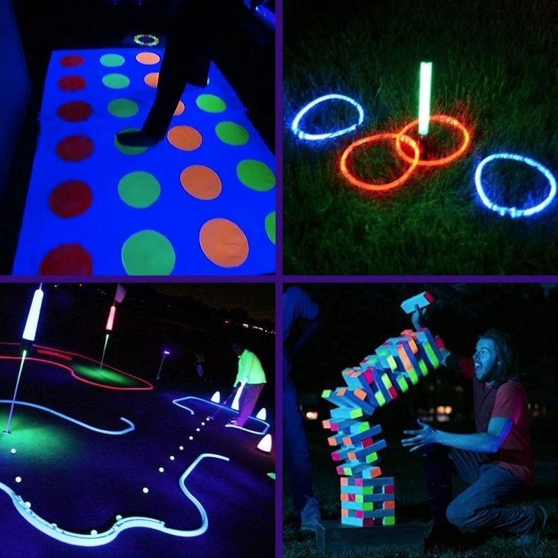 Backyard Game Set: UV Reactive Glow in the Dark Mini Golf