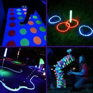 Backyard Game Set: UV Reactive Glow in the Dark Mini Golf