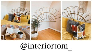 Bamboo Headboard Scalloped Loops Fan Design Boho Sunburst Headboard