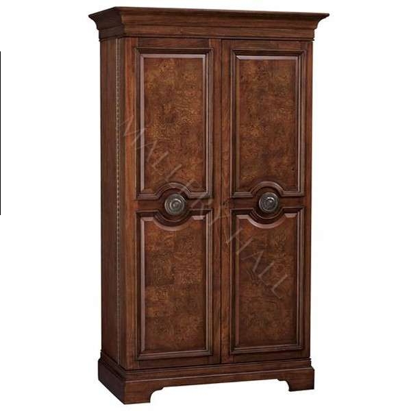 Bar Cabinet with Burl Grain and Raised Panel Doors