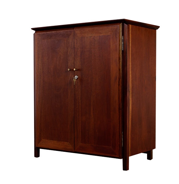 Bar Cabinet with Framed Panels and Skeleton Key Lock