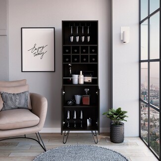 Bar Cabinet with Hairpin Legs Modern Industrial Style