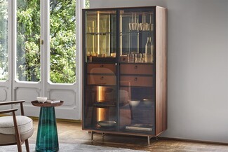 Bar Cabinet with Smoked Glass and Luxury Home Storage