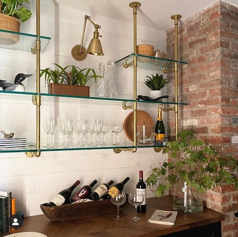 Bar Shelving with Industrial Pipe Fittings and Bistro Bar Shelves