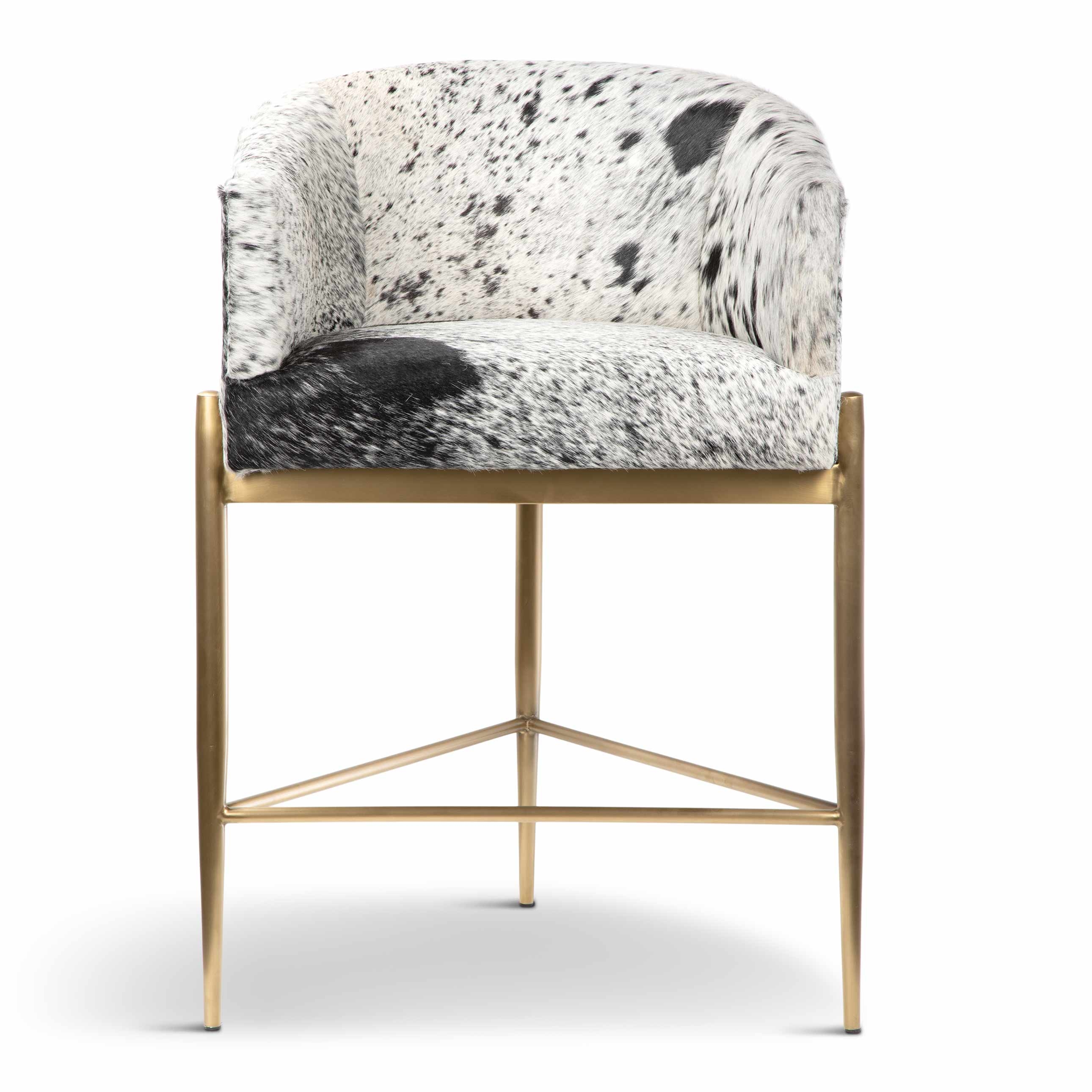Bar Stool: Gold Tripod Base Salt and Pepper Stool