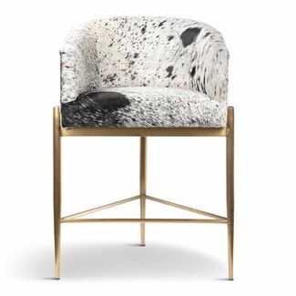 Bar Stool: Gold Tripod Base Salt and Pepper Stool