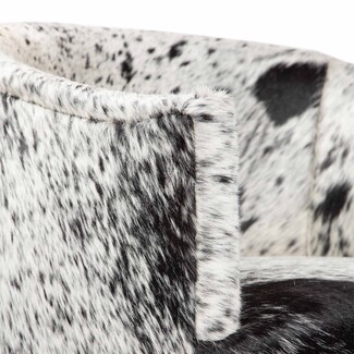 Bar Stool: Speckled Fur Salt and Pepper Barrel Stool