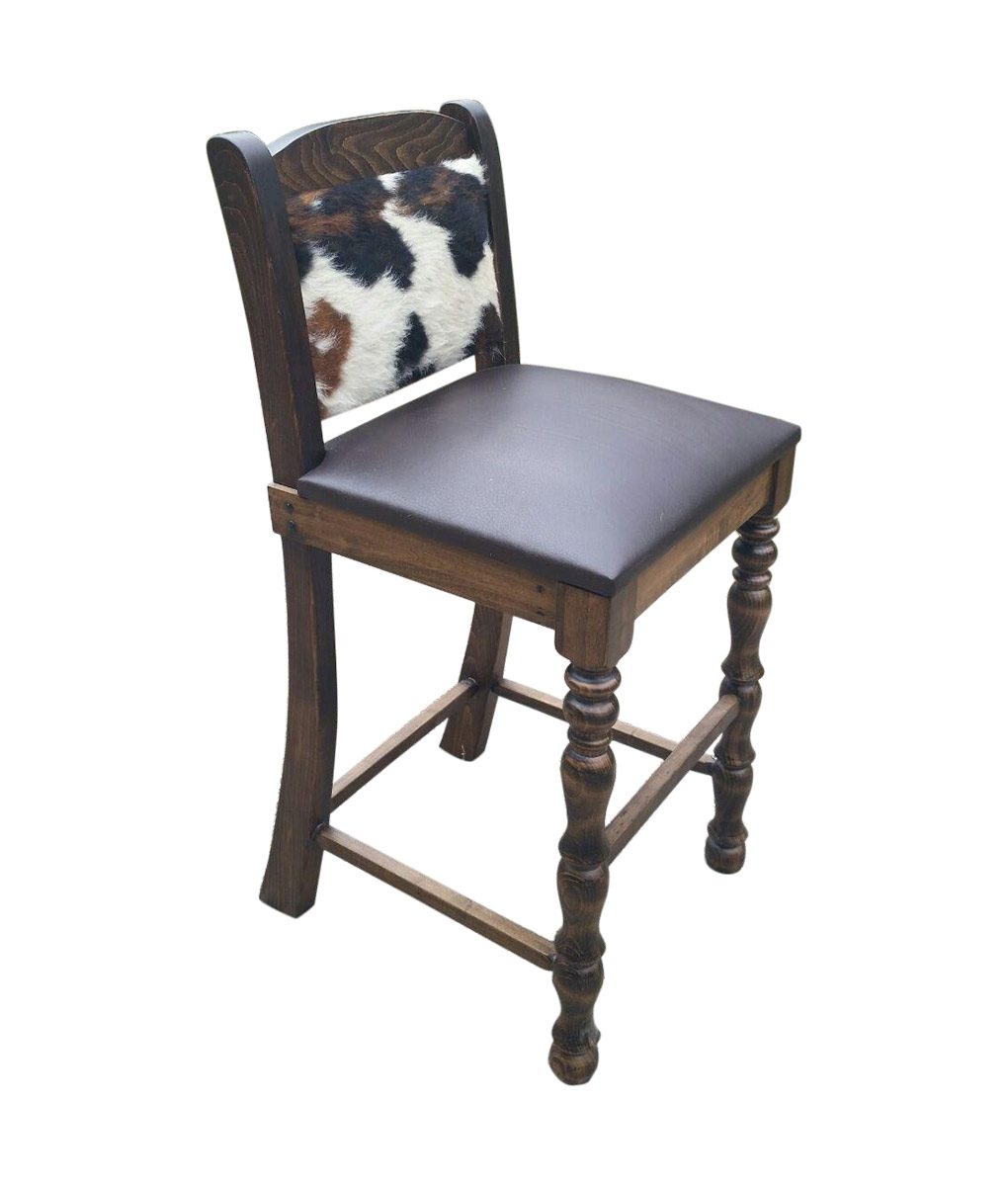 Bar Stool: Traditional Tricolor Turned Leg Dining Stool