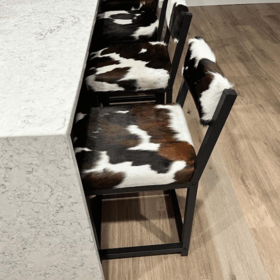 Bar Stool with Square Tubing and Matte Black Finish