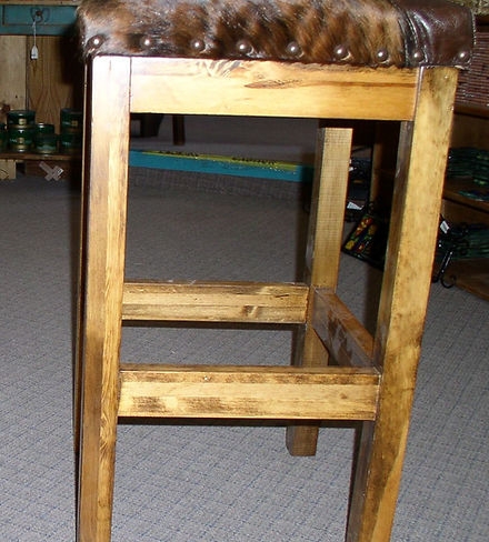 Bar Stool with Sturdy Wood Frame and Backless Seat