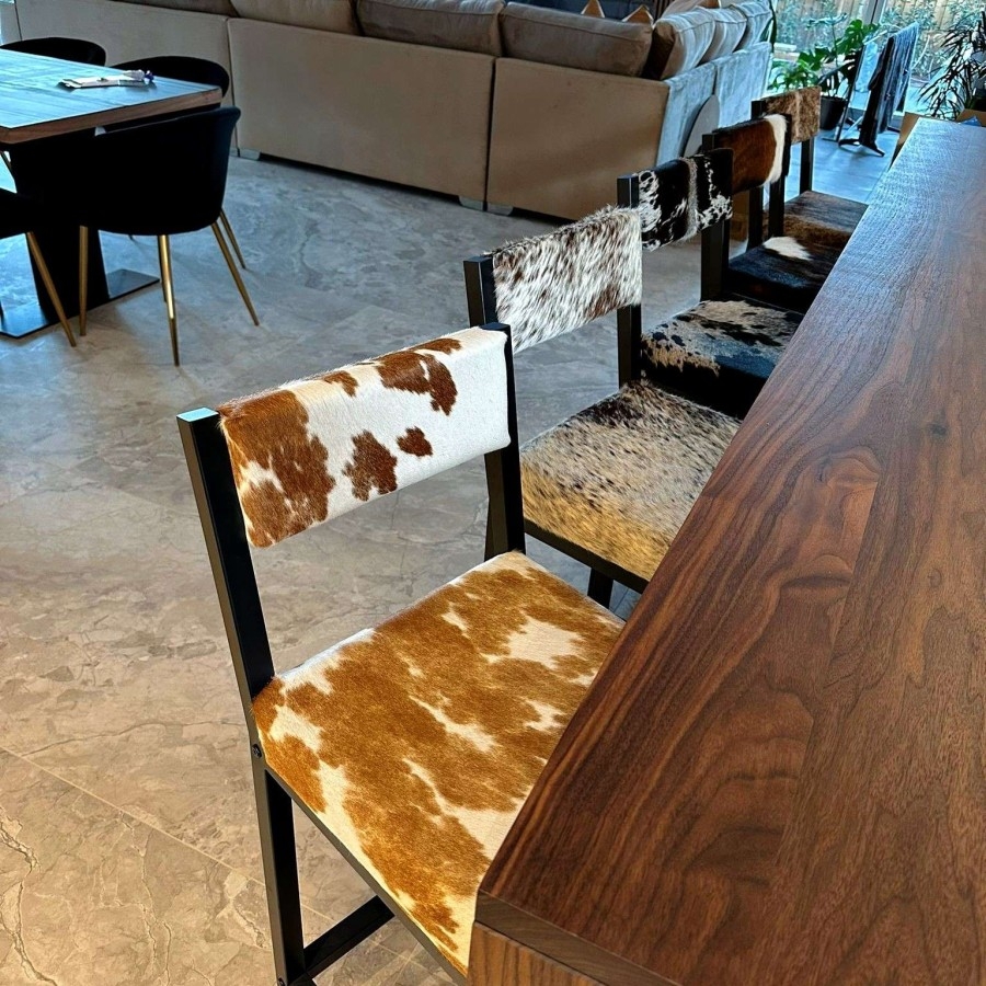 Bar Stool with Unique Patterns and Rustic Counter Seat