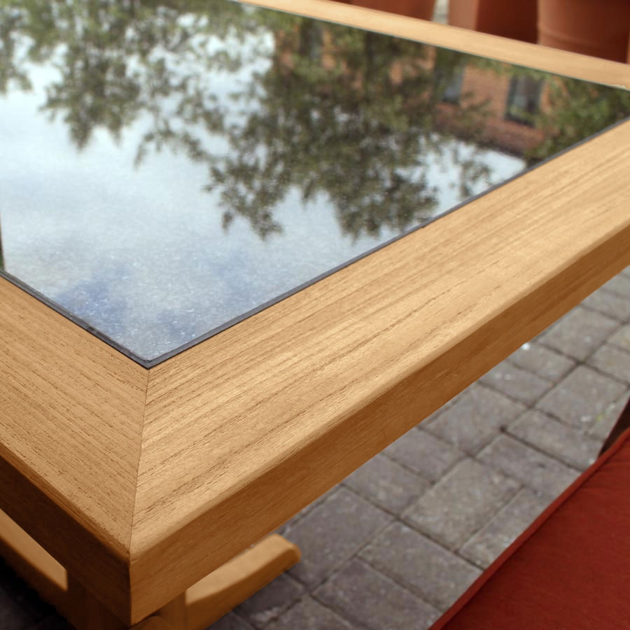 Bar Table Inset Granite Mitered Teak Bar Table With Granite
