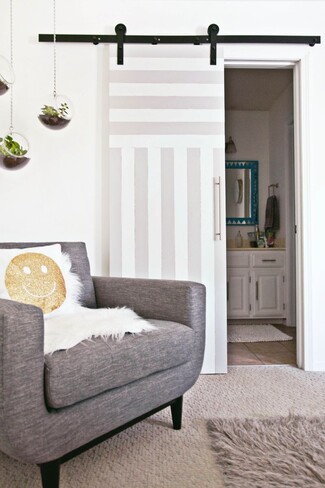 Barn Door Dual Direction Stripes - Hanging Glass Terrariums Decor