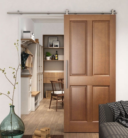 Barn Door Four Panel Design Honey Oak - Modern Wood Barn Door