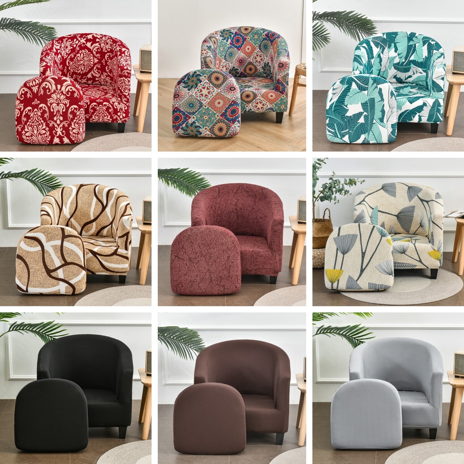 Barrel Chair Slipcover Pattern Variety Two Piece Set