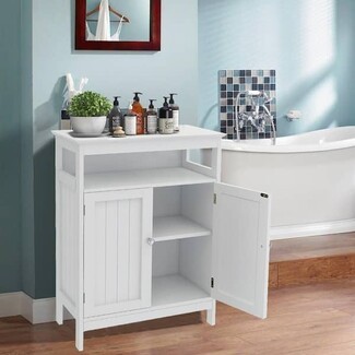 Bathroom Cabinet: Slat Door Panels White Slat Door Cabinet
