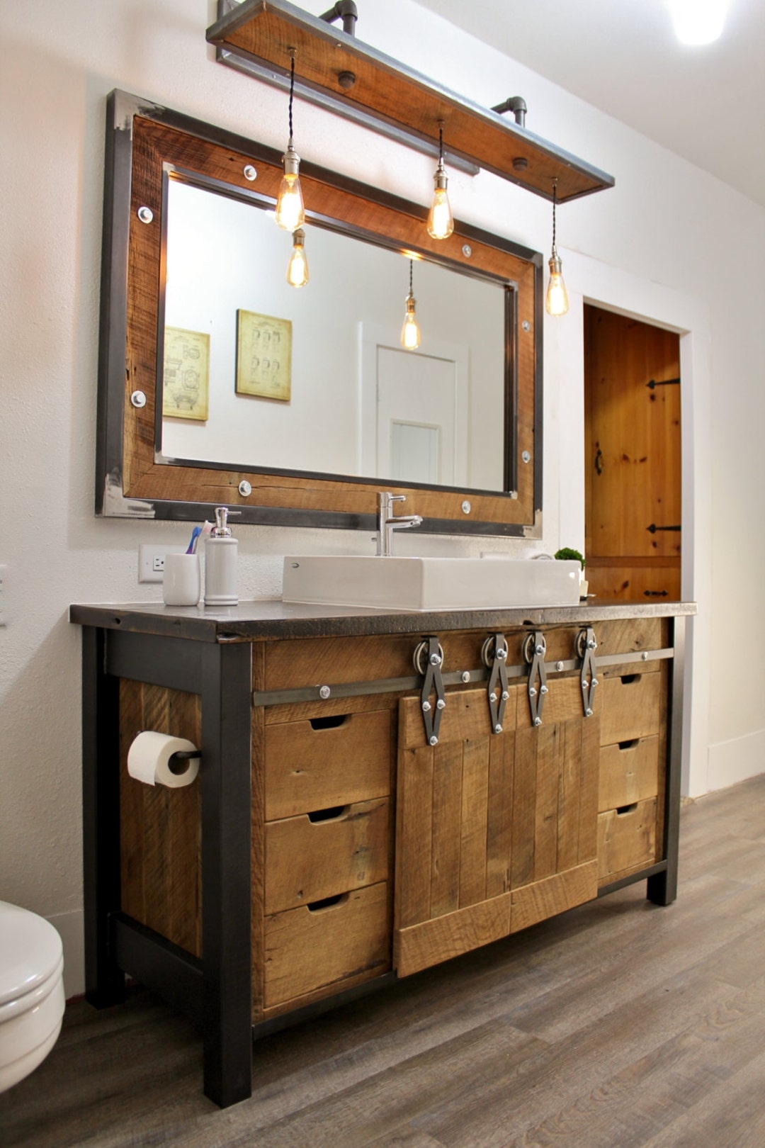 Rustic Industrial Bathroom Vanity