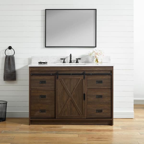 Bathroom Vanity X-Brace Bathroom Cabinet Barn Door