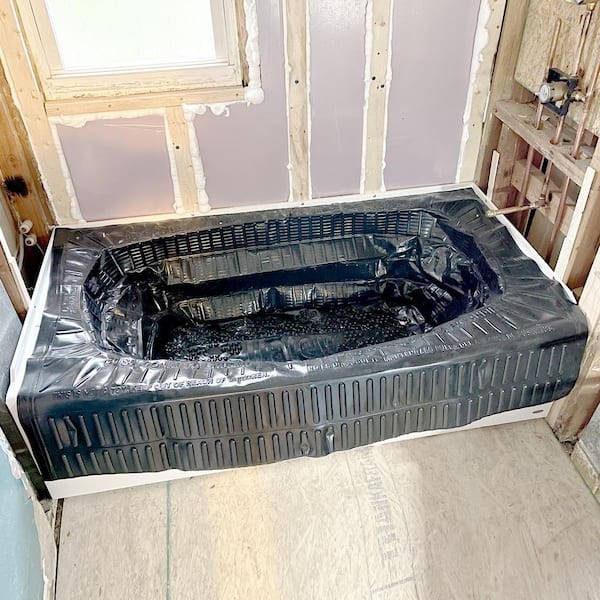 Bathtub Protector Matte Black Corrugated Sides Heavy Duty Tub Guard