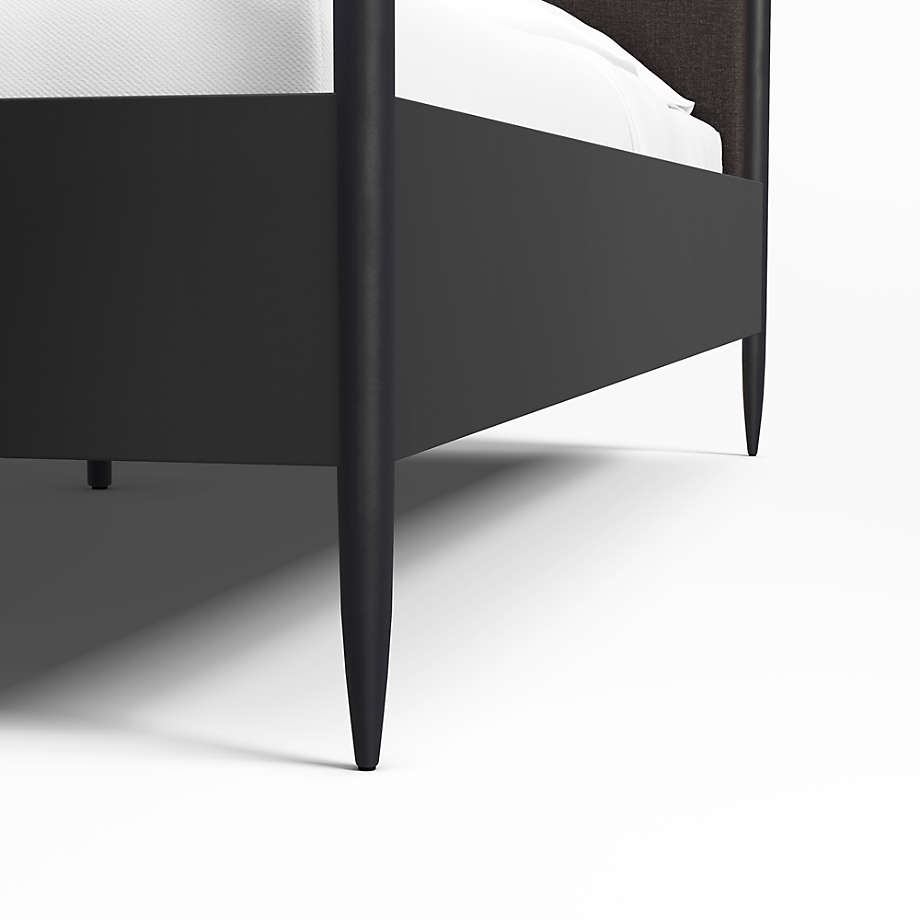 Bed Frame with Tapered Legs and Matte Black Poster Design