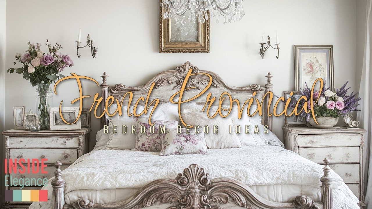 Bedroom Set Distressed White Carved Floral Motif Decor