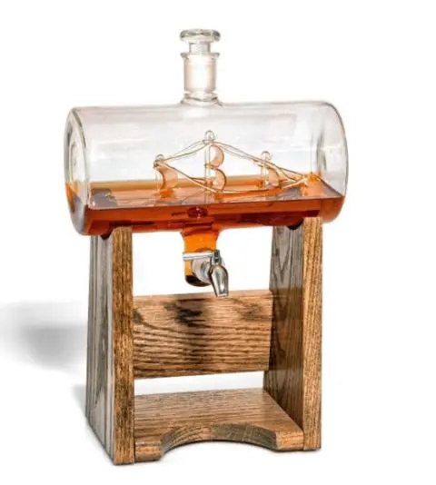Beverage Decanter Ship Figurine Nautical Ship Decanter