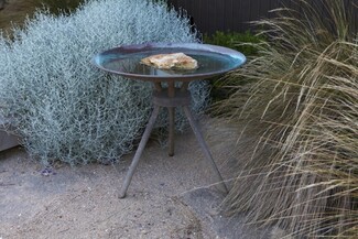 Bird Bath Verdigris Oxidation Tripod Stand Coastal Basin
