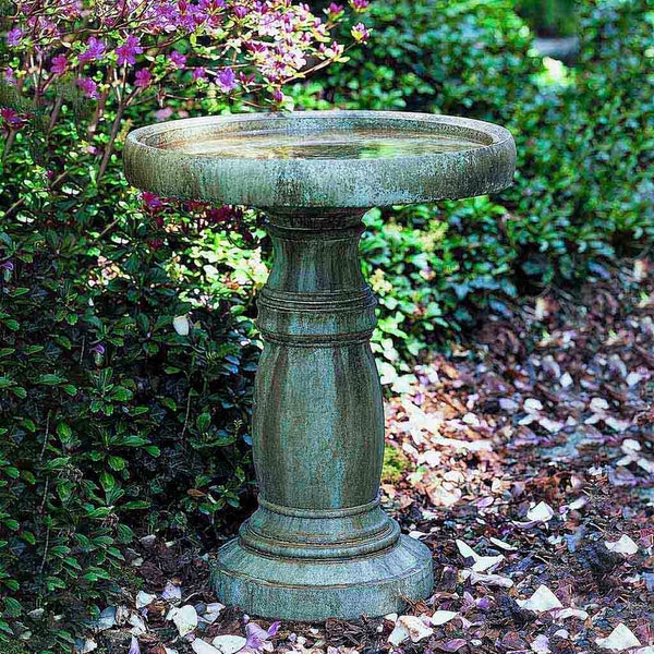 Birdbath Weathered Teal Aged Patina Classic Garden Base